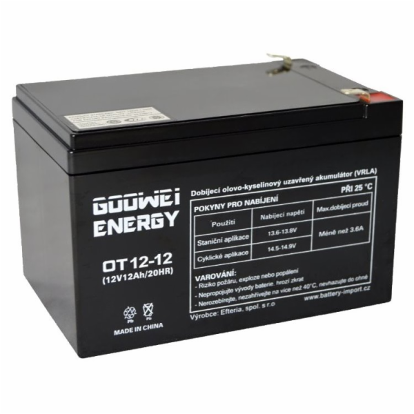 GOOWEI ENERGY Pb záložní akumulátor VRLA AGM 12V/12Ah (OT...