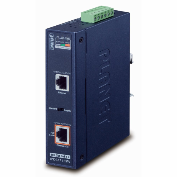 Planet IPOE-171-95W PoE injektor IEEE802.3bt, 95W, DIN, I...