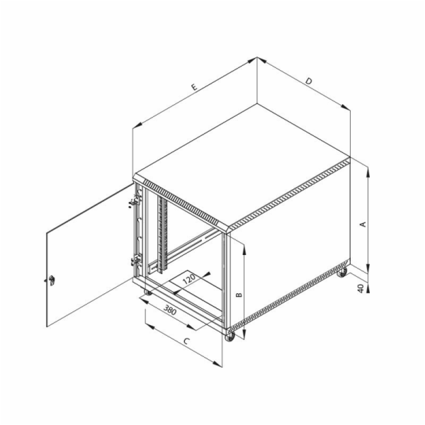 Triton 19" kontejnerový rozvaděč 12U, 1000hl, barva černá...