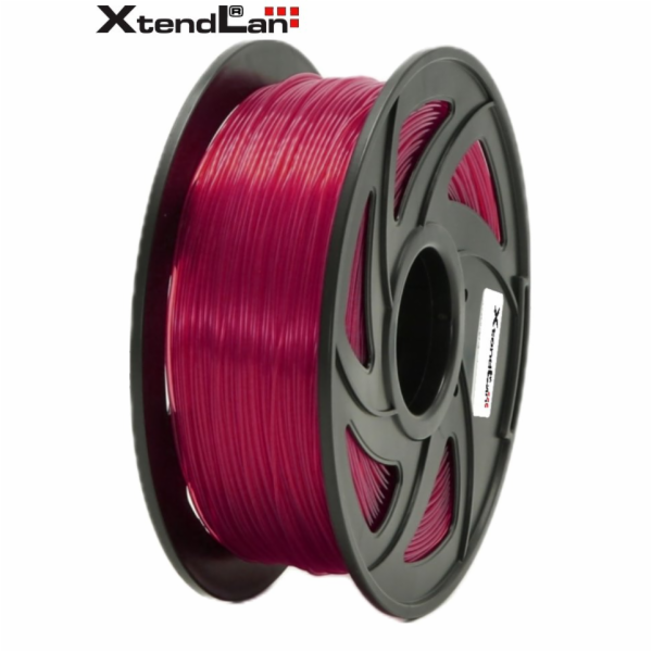XtendLAN PLA filament 1,75mm průhledný červený 1kg