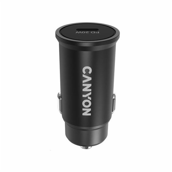 CANYON auto nabíječka C-20, 1x USB-C (PD 20W), vstup 12V-24V