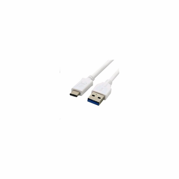 kabel C-TECH USB 2.0 AM na USB-C (AM/CM), 1m, bílá