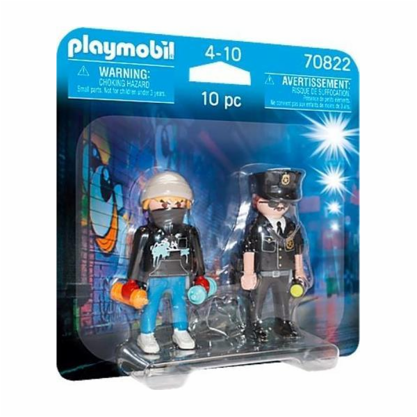 Playmobil Figures Duo Pack 70822 Policista a graffiti umělec