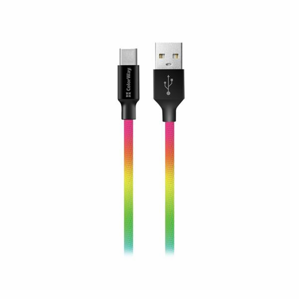 Colorway Datový Kabel Usb /Type-C/ 1m/ 2.4A/ Multicolor