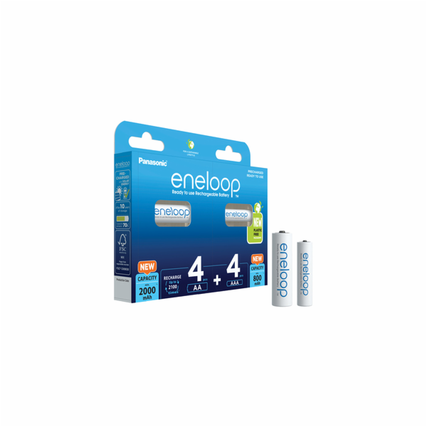 2x4 Panasonic Eneloop Combipack 4xAA + 4xAAA Accus  BK-KJ...