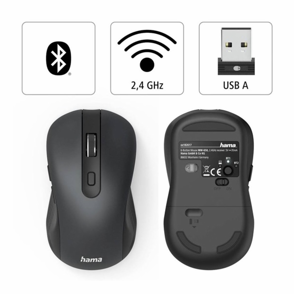 Hama bezdrátová optická Multi Device myš MW-650, USB/Blue...