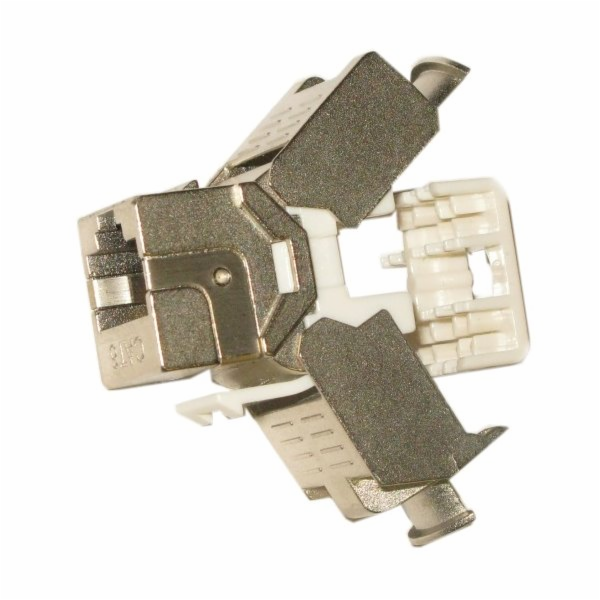 XtendLan Keystone jack RJ-45, Cat6, STP, stříbrný, 180°, ...