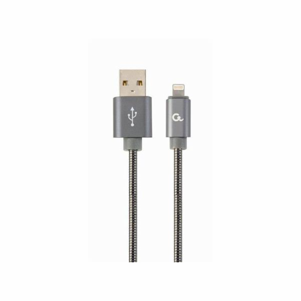 GEMBIRD CC-USB2S-AMLM-2M-BG Premium spiral metal 8-pin ch...