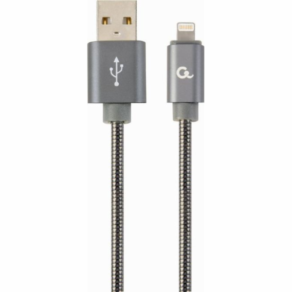 GEMBIRD CC-USB2S-AMLM-2M-BG Premium spiral metal 8-pin ch...