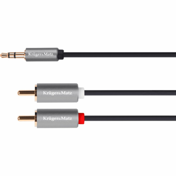 Kruger&Matz KM1214 Kabel jack 3.5 wtyk-2RCA 1.8m