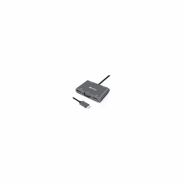 Sandberg 136-35 USB-C Dock 2xHDMI+1xVGA+USB+PD