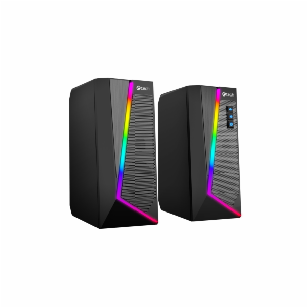 C-TECH reproduktory SPK-17, 2.0, RGB, černá