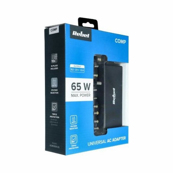 Adaptér pro notebooky REBEL 65W univerzální