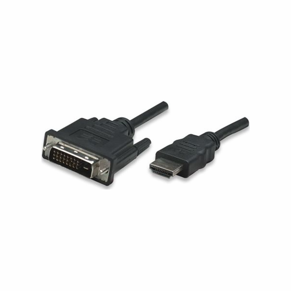 Manhattan kabel HDMI na DVI-D, Dual Link, 1m, černá