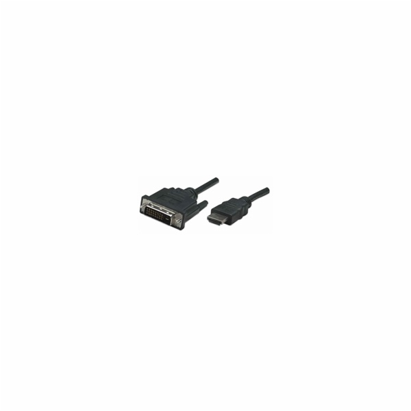 Manhattan kabel HDMI na DVI-D, Dual Link, 1m, černá