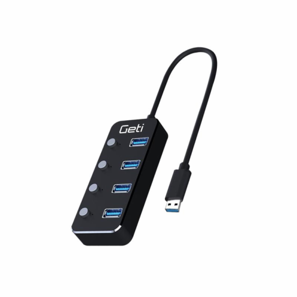 Geti USB rozbočovač 4x USB-A 3.0 GUH4AS se spínači