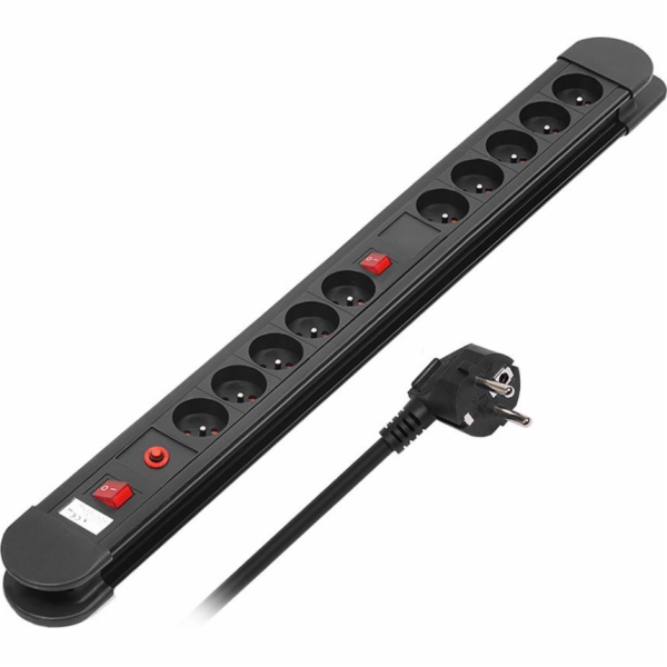 Maclean Energy prodlužovací kabel 10 zásuvek 1,5 m černý ...