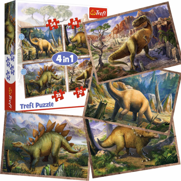 Puzzle 4v1 Zajímaví dinosauři