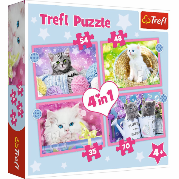 Puzzle 4v1 Legrační kočky