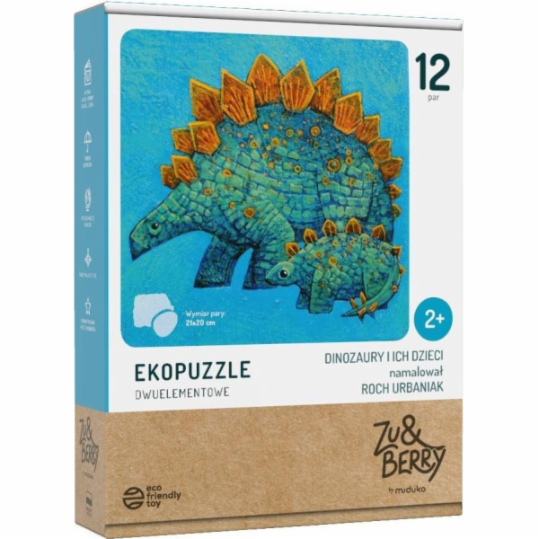 Puzzle dwuelementowe Dinozaury i ich dzieci
