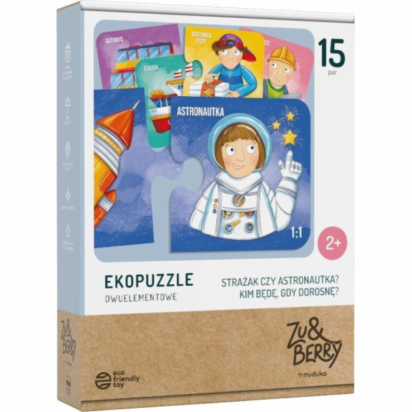 Muduko Dvoudílná eko-puzzle Hasič nebo astronaut?