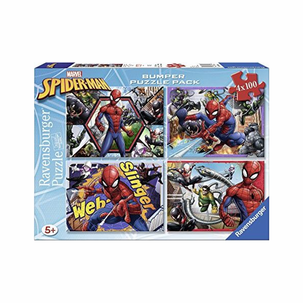 Puzzle 4x100 dílků Spider Man Bumper Pack