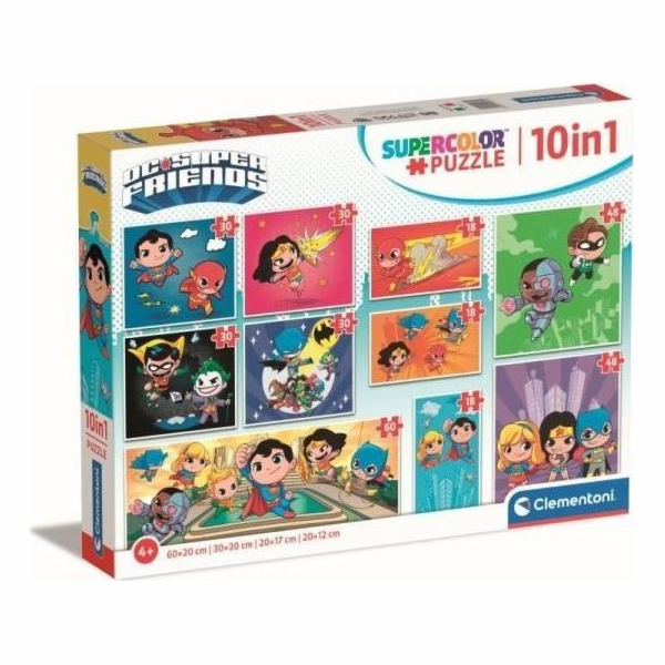 Super barevné puzzle 10 v 1 DC Comics