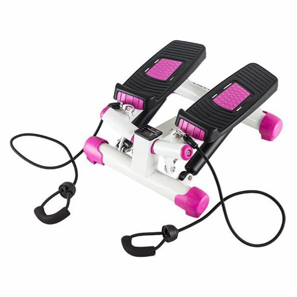Diagonální stepper s kabely bílý a růžový HMS S3033