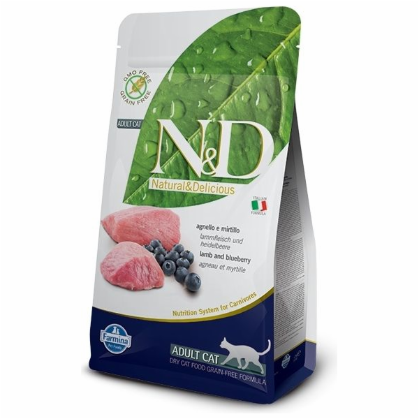 N&D PRIME CAT Adult Lamb & Blueberry 5 kg Krmivo pro kočky 