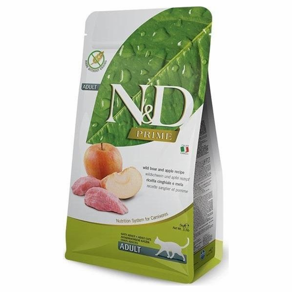 FARMINA N&D PRIME CAT WILD BOAR & APPLE ADULT - dry cat f...