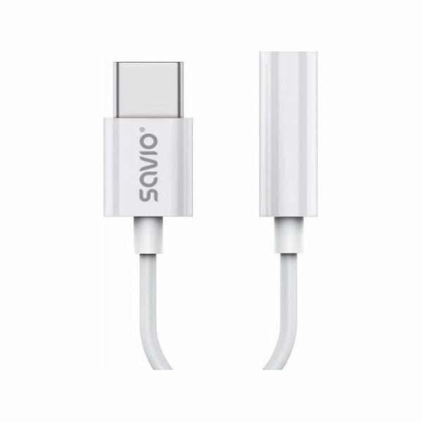 SAVIO AK-51 - Audio adaptér - USB-C - Jack 3,5 mm - bílý ...
