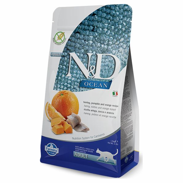 FARMINA N&D Ocean Herring, Pumpkin & Orange Adult - suchá...