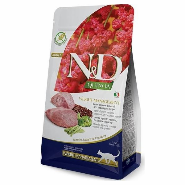 N&D GF Quinoa CAT Weight Mngmnt Lamb & Broccoli 5 kg