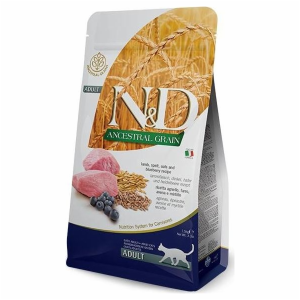 FARMINA N&D ANCESTRAL GRAIN CAT LAMB. SPELT. OATS AND BLU...