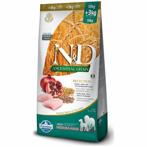 FARMINA N&D Ancestral Grain Selection Adult Medium & Maxi...