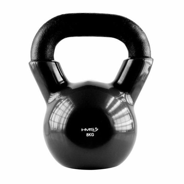 8kg vinyl kettlebell black HMS KNV08