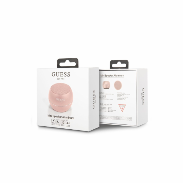 Guess Mini Bluetooth Speaker 3W 4H Pink