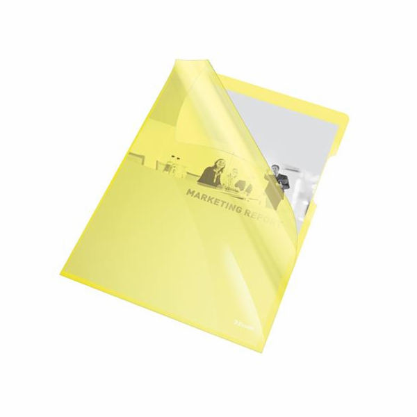 Desky L Esselte Premium A4, PVC, 150 mic, sáček 25 ks, žlutá