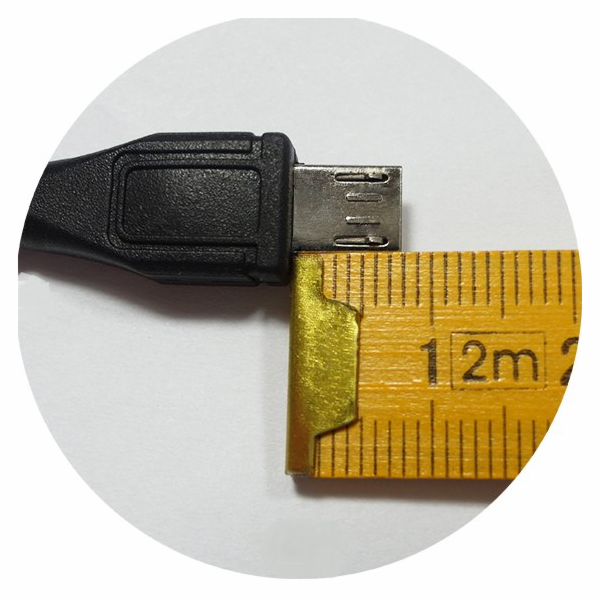 Kabel micro USB 2.0, A-B 1,8m s delším  konektorem
