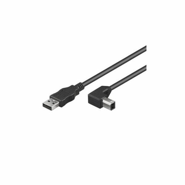 PREMIUMCORD Kabel USB 2.0 A-B propojovací 0.5m - zahnutý ...