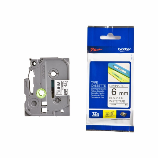 Brother paska do stitkovace TZE-211 bila/cerna 6 mm