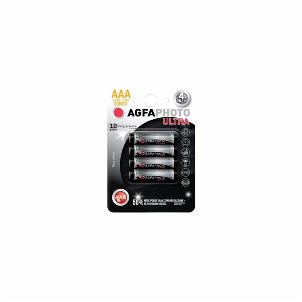 AgfaPhoto Ultra alkalická baterie 1.5V, LR03/AAA, 4ks 