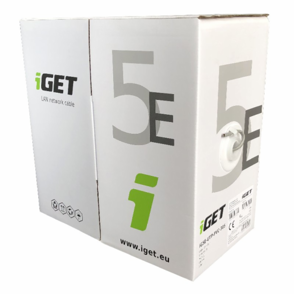 Instalační kabel iGET CAT5E UTP PVC Eca 305m/box, drát, s...