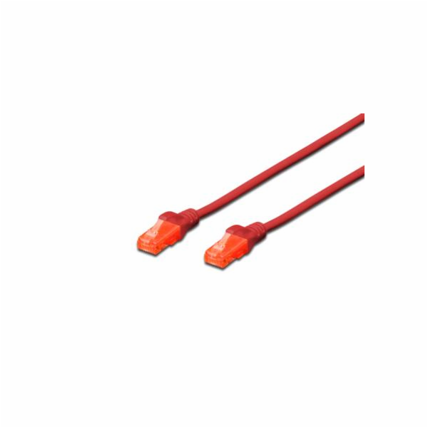 Digitus Patch Cable, CAT 6 UTP, AWG 26, měď, červený 3m