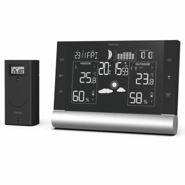 Hama 00186418 Meteostanice Black Line Plus černá