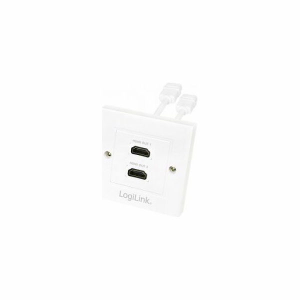 LogiLink nástěnná zásuvka 2x HDMI bílá (AH0015)