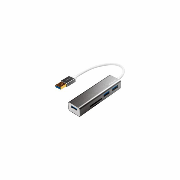 USB HUB LogiLink USB 3.0, 3portový, se čtečkou karet UA0306