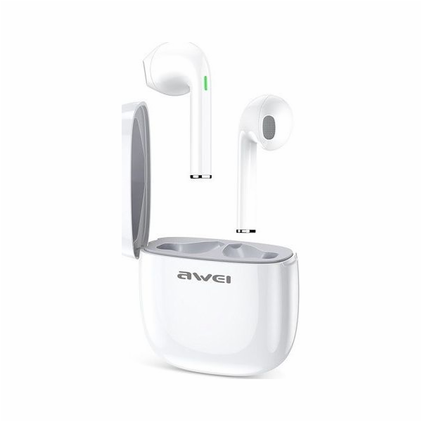 Bluetooth sluchátka T28 TWS + dokovací stanice Bílá