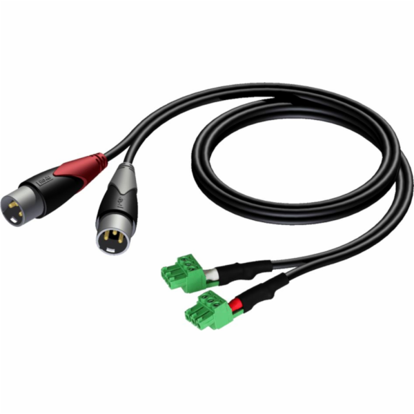 2x XLR samec kabel - 2x elektrická kostka (3 řádky-3,81 m...