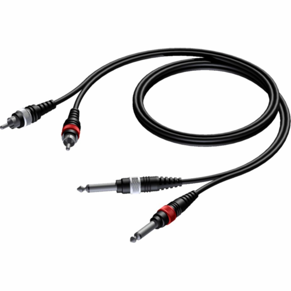 Kabel 2x RCA / Cinch Same - 2x 6,3 mm Jack Same Mono 1,5 m